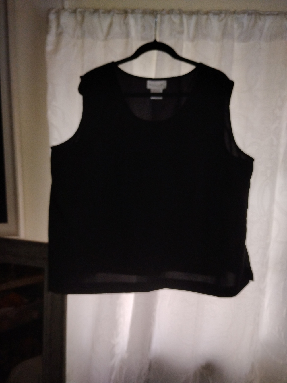 Classic Black Sleeveless Chiffon Tank Top